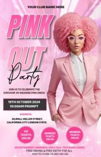 Pink Maximalist Pink Out Party Invitation Tem Tabloid template