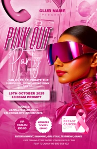 Pink Maximalist Pink Out Party Invitation Template Tabloid