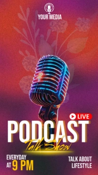 Pink Maximalist Podcast Talk Show Digital Display (9:16) template