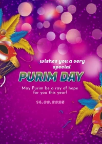 Pink Maximalist Purim Day  A4 template