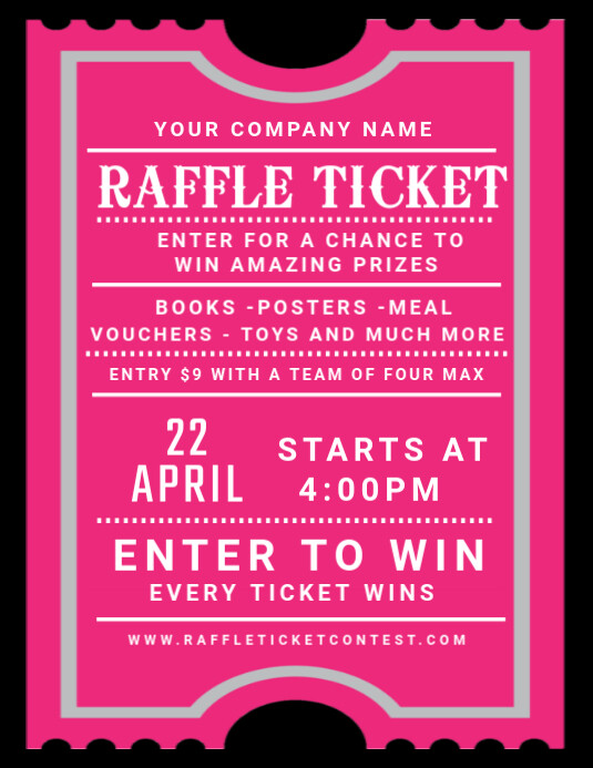Pink Raffle Writing Raffle Ticket Giveaway