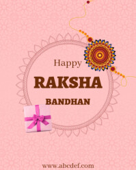 Pink Maximalist Raksha Bandhan Day  Instagram Portrait template