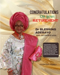 Pink Maximalist Retirement Flyer Instagram Portrait template