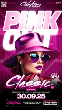 Cor-de-rosa Club Party Digitale display Template