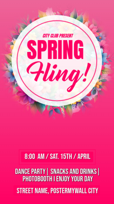 Pink Maximalist Spring Fling  Instagram Story template