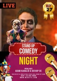 Pink Maximalist Stand Up Comedy A6 template