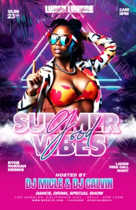 Pink Maximalist Summer Sexy Good Vibes Party Night Tabloid template