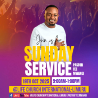 Pink Maximalist Sunday Service Instagram Post template