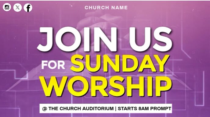 Copy of Pink Maximalist Sunday Worship Invite Digital Display (16:9 ...