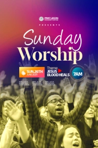 Pink Maximalist Sunday Worship  Pinterest Graphic template