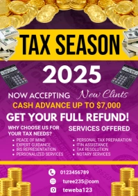 Pink Maximalist Tax Season Flyers A4 template