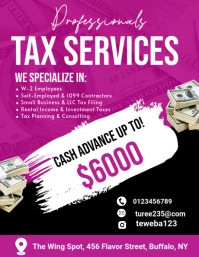 Pink Maximalist Tax Service , Tax Season Flyers, Income Tax,  Tax Preparation, Tax Credit Flyers Fly Folheto (US Letter) template