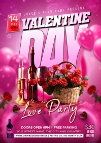 Pink Maximalist Valenrine Day A4 template