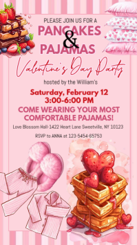 Pink Maximalist Valentine's Day Pancakes And Pajamas Party Instagram Story template