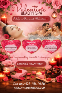 Pink Maximalist Valentine Beauty Spa  Poster Affiche template
