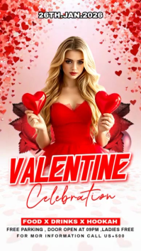 Pink Maximalist Valentine Day Party Instagram Story template