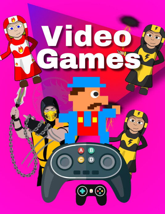 Pink Maximalist Video Games Flyer T Flyer (us template