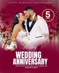 Pink Maximalist Wedding Anniversary Flyer  Instagram Portrait template