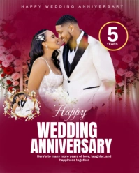 Pink Maximalist Wedding Anniversary Flyer  Instagram Portrait template