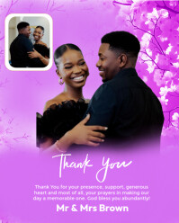 Pink Maximalist Wedding Thank You Cards Instagram Portrait template