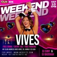 Pink Maximalist Weekend Night  Square (1:1) template
