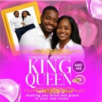 Pink Maximalist white and gold marital bliss video Square (1:1) template