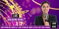 Pink Maximalist Wide Format Breaking News Live Broadcast Grap Eventbrite Banner template