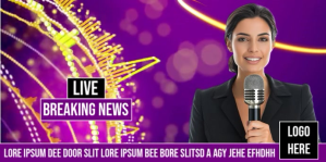 Pink Maximalist Wide Format Breaking News Live Broadcast Grap Eventbrite Banner template