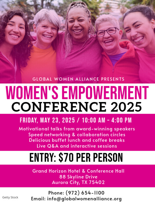 Pink Maximalist Women's Empowerment Conference Flyer Flyer (us Letter ...