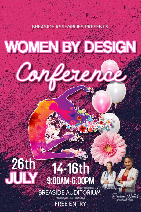 Pink Maximalist Women Conference Poster Template | PosterMyWall