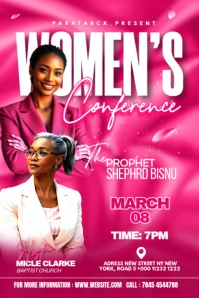 Pink Maximalist  Womens Conference Flyer Template Poster