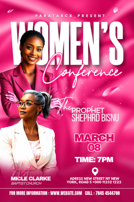 Copy of Pink Maximalist Womens Conference Flyer Template Poster ...