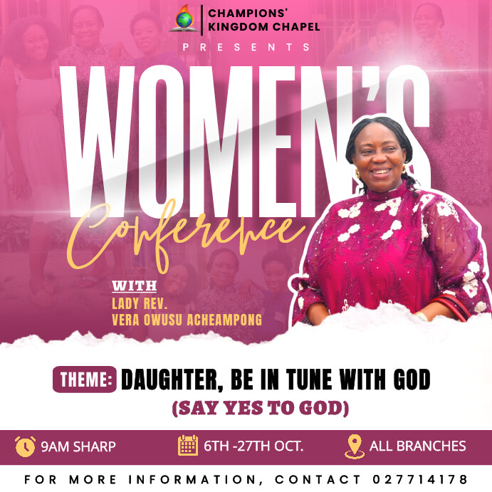 Pink Maximalist Womens Conference Square (1:1 Template | PosterMyWall