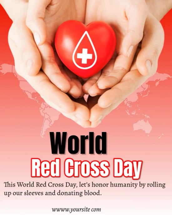 Pink Maximalist World Red Cross Day Free Editable Template Flyer  Instagram Portrait