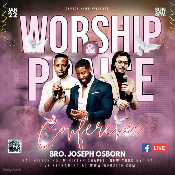 Copy of Pink Maximalist Worship Conference Instagram Post | PosterMyWall