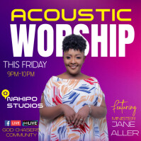 Pink Maximalist Worship Flyer Instagram Post template