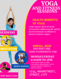 Pink Maximalist Yoga And Fitness Flyer (us Letter) template