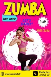 Pink Maximalist Zumba Dance Poster template