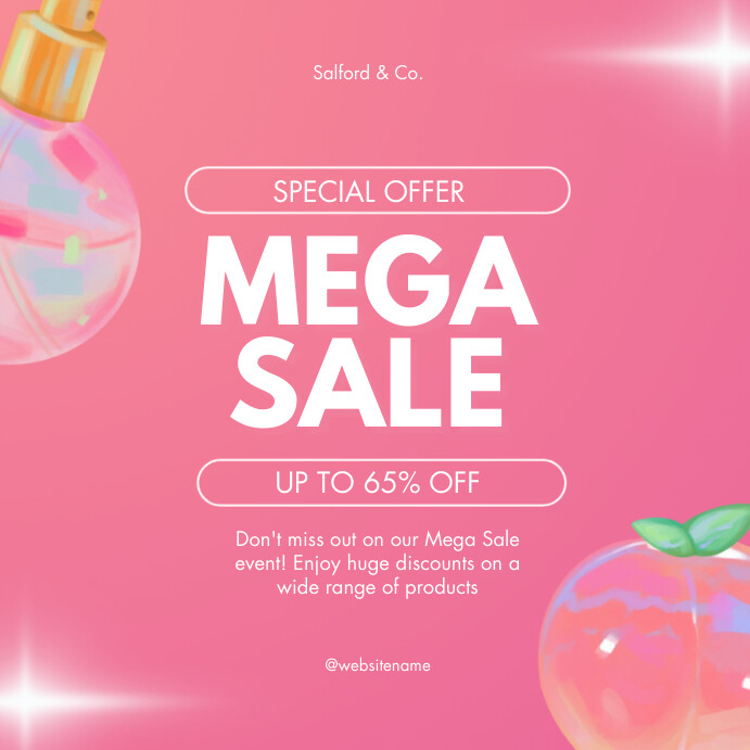 Pink Mega Sale Instagram Post Template | PosterMyWall