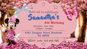Pink Princess Birthday Invitation Display digitale Template