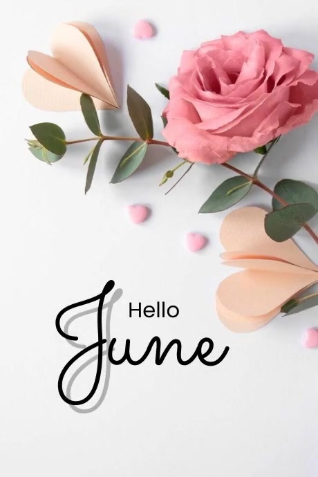 Pink Minimalist Hello June Vidio Template | PosterMyWall