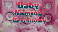Pink Modern & Minimal Baby Naming Ceremony Youtube Thumbnail template