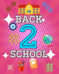 Pink Modern & Minimal Back To School Instagram Portrait template