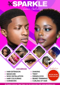 Pink Modern & Minimal Beauty Unisex Salon Flyer A5 template