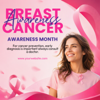 Rosa Breast Cancer Awareness Instagram-bericht Template