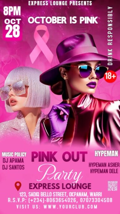 Pink Modern & Minimal Breast Cancer Awareness Month(pink October Party ...