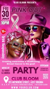 Pink Modern & Minimal Breast Cancer Awareness Month(pink October Party) Instagram Story template