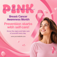 Rose Breast Cancer Awareness Message Instagram Template