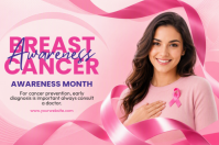 Roze Breast Cancer Awareness Plakat Template