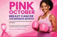 Rosa Breast Cancer Awareness 海报 Template